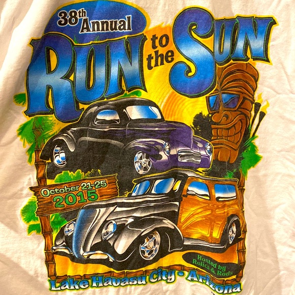 38th Annual Run to the Sun 2015 Relics & Rods Car Show T-Shirt Lake Havasu 2xl - Picture 1 of 5
